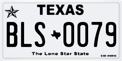 TX license plate BLS0079