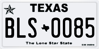 TX license plate BLS0085