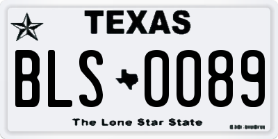 TX license plate BLS0089