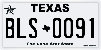 TX license plate BLS0091