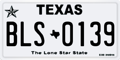 TX license plate BLS0139