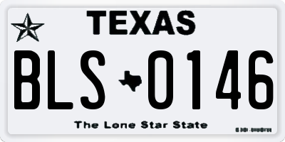 TX license plate BLS0146