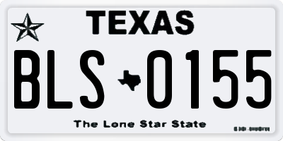 TX license plate BLS0155
