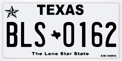 TX license plate BLS0162