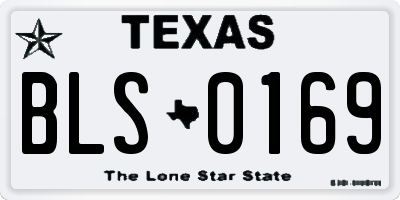 TX license plate BLS0169