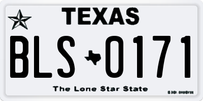 TX license plate BLS0171