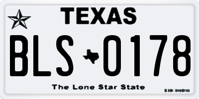 TX license plate BLS0178