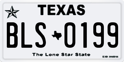 TX license plate BLS0199