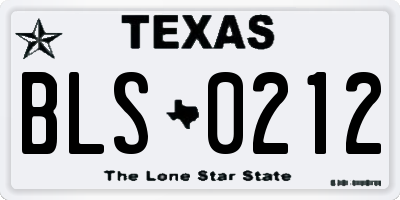 TX license plate BLS0212