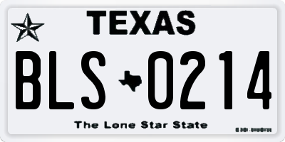 TX license plate BLS0214