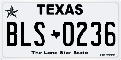 TX license plate BLS0236
