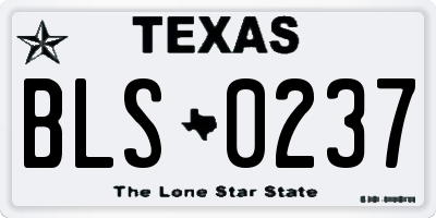 TX license plate BLS0237