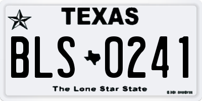 TX license plate BLS0241