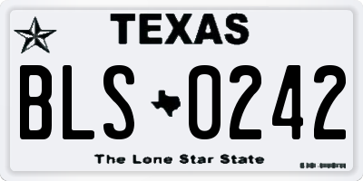 TX license plate BLS0242