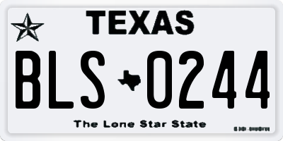 TX license plate BLS0244