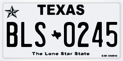 TX license plate BLS0245