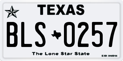 TX license plate BLS0257