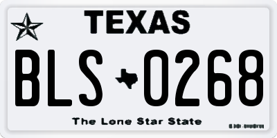 TX license plate BLS0268
