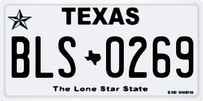 TX license plate BLS0269
