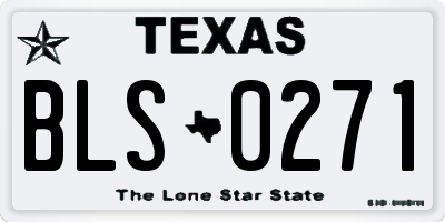 TX license plate BLS0271
