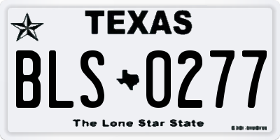 TX license plate BLS0277