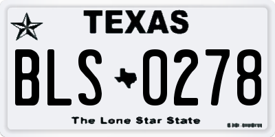 TX license plate BLS0278