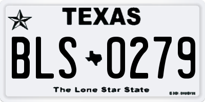 TX license plate BLS0279
