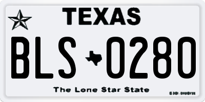 TX license plate BLS0280