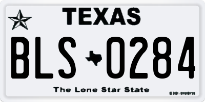 TX license plate BLS0284
