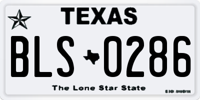 TX license plate BLS0286