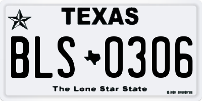 TX license plate BLS0306
