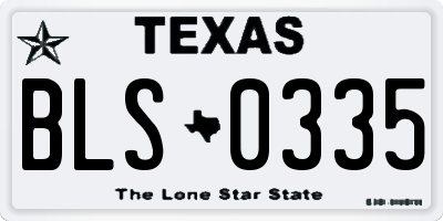 TX license plate BLS0335