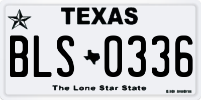 TX license plate BLS0336