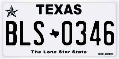 TX license plate BLS0346