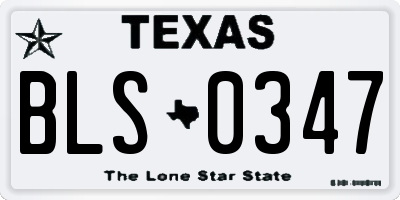 TX license plate BLS0347
