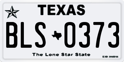 TX license plate BLS0373