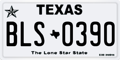 TX license plate BLS0390