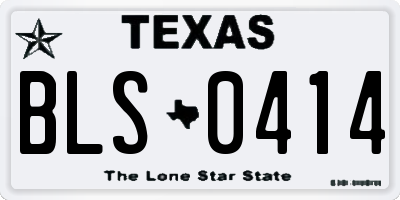 TX license plate BLS0414