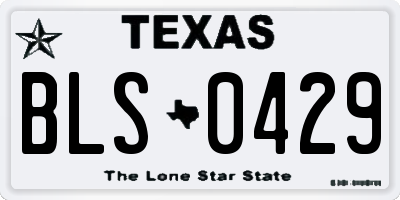 TX license plate BLS0429