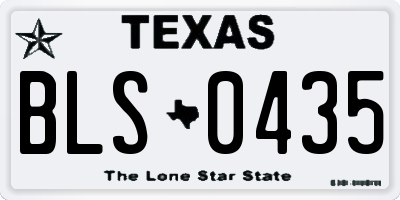 TX license plate BLS0435