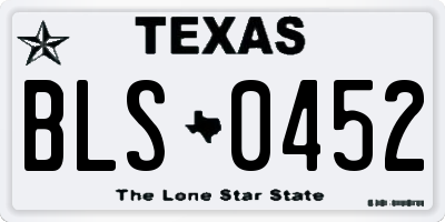 TX license plate BLS0452