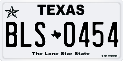 TX license plate BLS0454