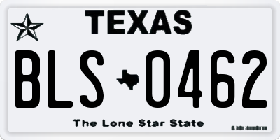 TX license plate BLS0462