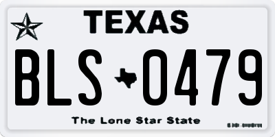 TX license plate BLS0479