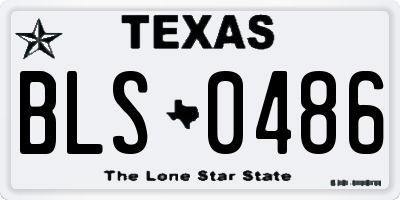 TX license plate BLS0486
