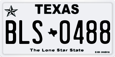 TX license plate BLS0488