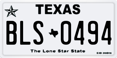 TX license plate BLS0494