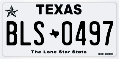 TX license plate BLS0497