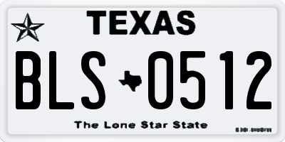 TX license plate BLS0512
