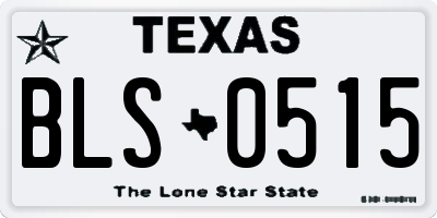 TX license plate BLS0515